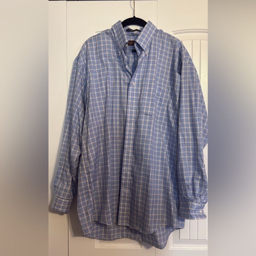 Classic Blue Plaid Dress Shirt